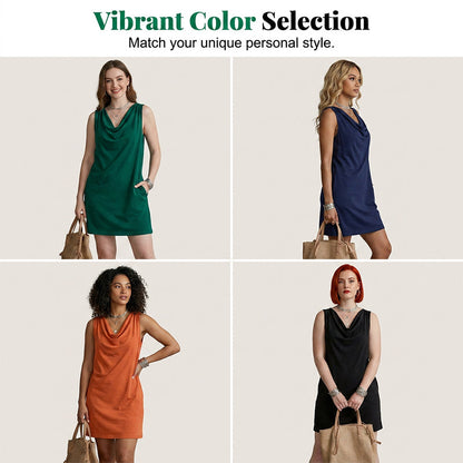 ⏳Limited-time 50% off⏰Elegant Slim Fit Cowl Neck Dress👑👗