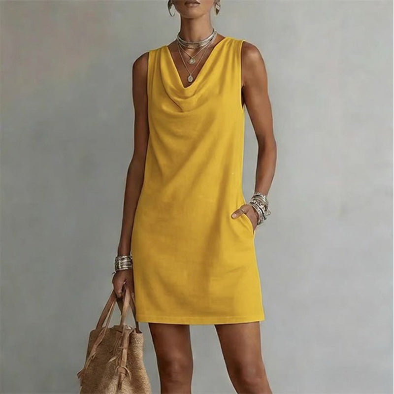 ⏳Limited-time 50% off⏰Elegant Slim Fit Cowl Neck Dress👑👗