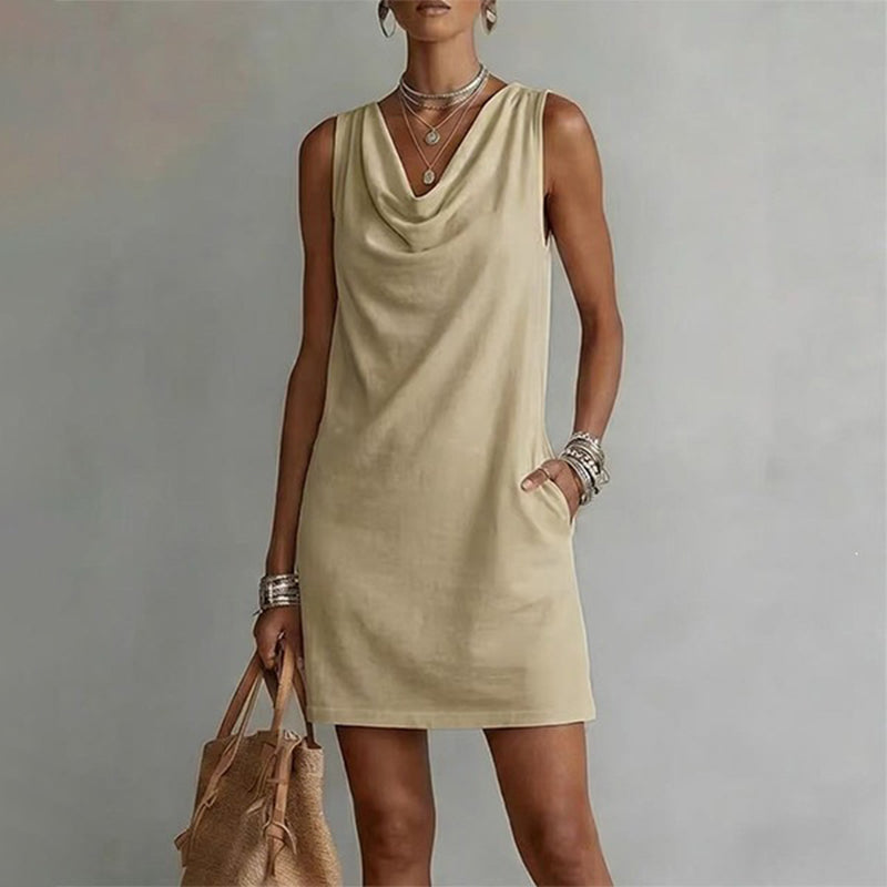 ⏳Limited-time 50% off⏰Elegant Slim Fit Cowl Neck Dress👑👗