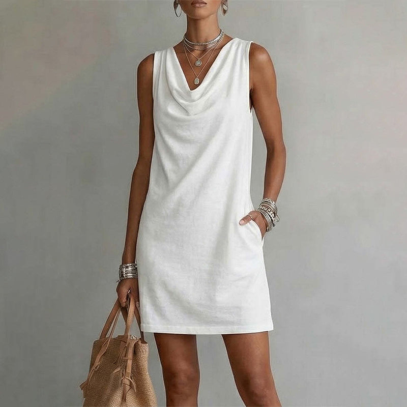 ⏳Limited-time 50% off⏰Elegant Slim Fit Cowl Neck Dress👑👗