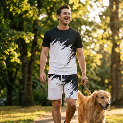 👕 LIMITED-TIME 50% OFF! 💥 Men's Summer Dynamic Print Casual Set – 3D Brushstroke, Soft Fabric, Ergonomic Fit ✨
