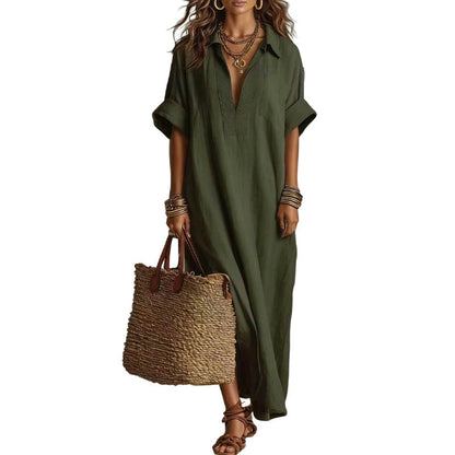 💃 Women's Minimalist Solid Color Maxi Dress – Effortlessly Chic ✨
