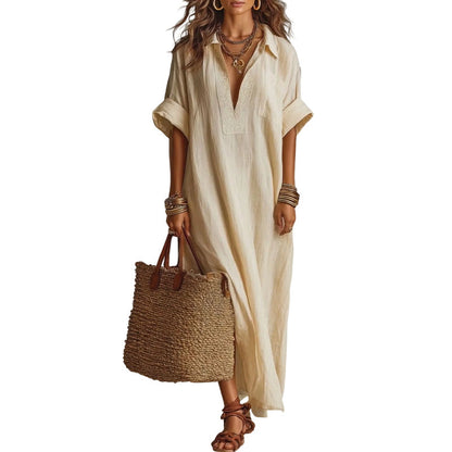 💃 Women's Minimalist Solid Color Maxi Dress – Effortlessly Chic ✨