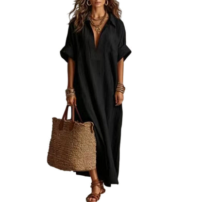 💃 Women's Minimalist Solid Color Maxi Dress – Effortlessly Chic ✨