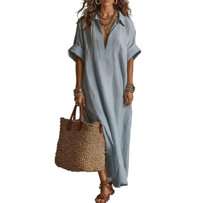 💃 Women's Minimalist Solid Color Maxi Dress – Effortlessly Chic ✨
