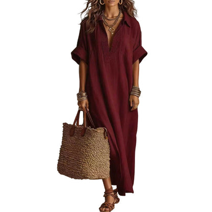 💃 Women's Minimalist Solid Color Maxi Dress – Effortlessly Chic ✨