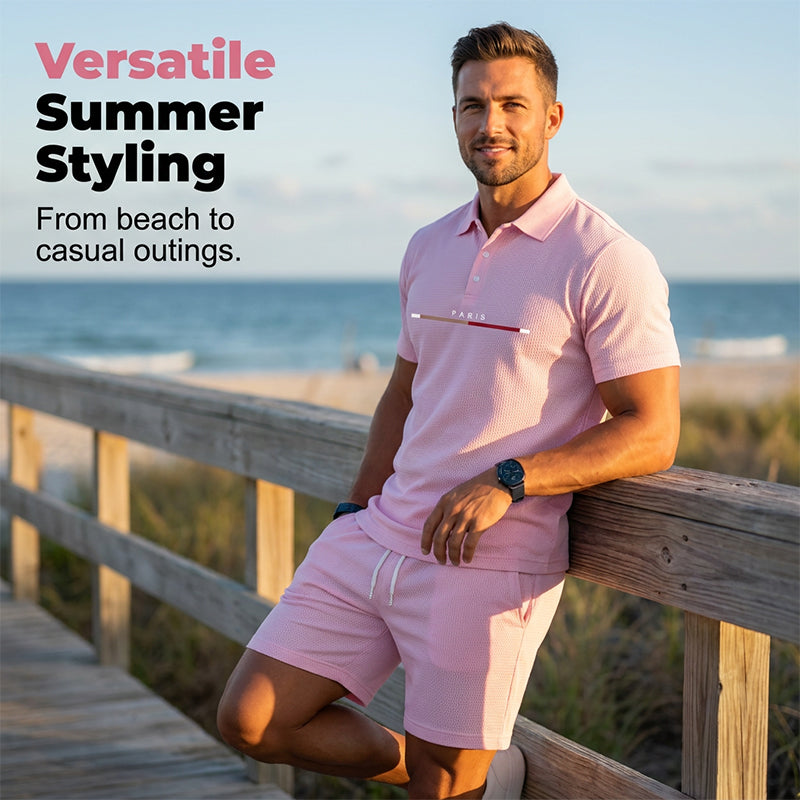 👕 LIMITED-TIME 50% OFF! ✨ Men's Summer Breathable Shirt & Shorts Set