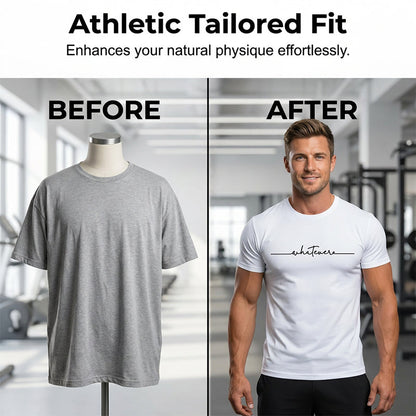 👕 LIMITED-TIME 50% OFF! ✨ Men's Summer Graphic Print Crew Neck T-Shirt – Minimalist Script, Athletic Fit, Breathable 🔥