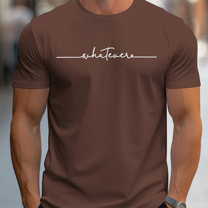 👕 LIMITED-TIME 50% OFF! ✨ Men's Summer Graphic Print Crew Neck T-Shirt – Minimalist Script, Athletic Fit, Breathable 🔥
