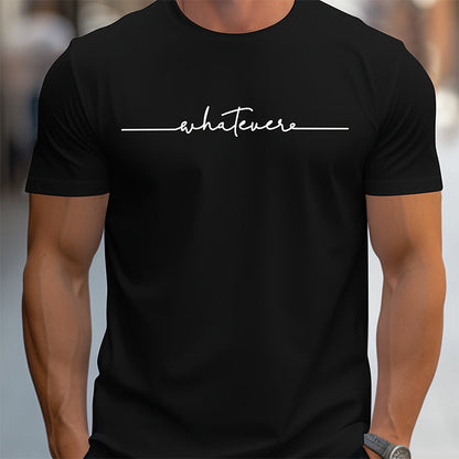 👕 LIMITED-TIME 50% OFF! ✨ Men's Summer Graphic Print Crew Neck T-Shirt – Minimalist Script, Athletic Fit, Breathable 🔥