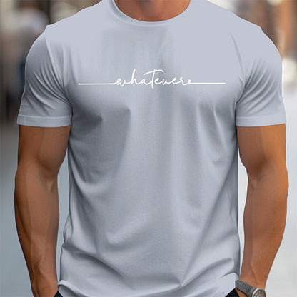 👕 LIMITED-TIME 50% OFF! ✨ Men's Summer Graphic Print Crew Neck T-Shirt – Minimalist Script, Athletic Fit, Breathable 🔥