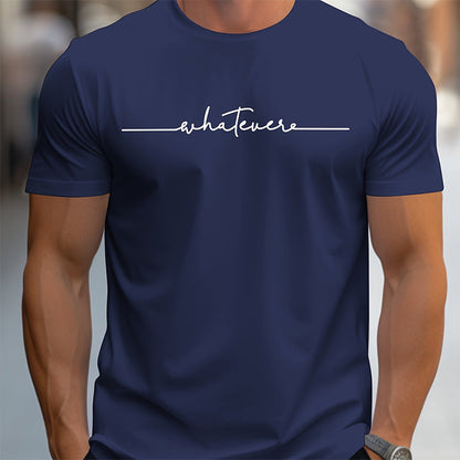 👕 LIMITED-TIME 50% OFF! ✨ Men's Summer Graphic Print Crew Neck T-Shirt – Minimalist Script, Athletic Fit, Breathable 🔥