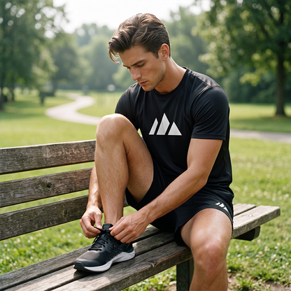 👕 LIMITED-TIME 50% OFF! ✨ Men's Short Sleeve T-Shirt & Drawstring Shorts Set – Geometric Print, Breathable, Versatile 🔥