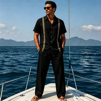 👔 LIMITED-TIME 50% OFF! ✨ Men's Breathable Shirt & Pants 2-Piece Set