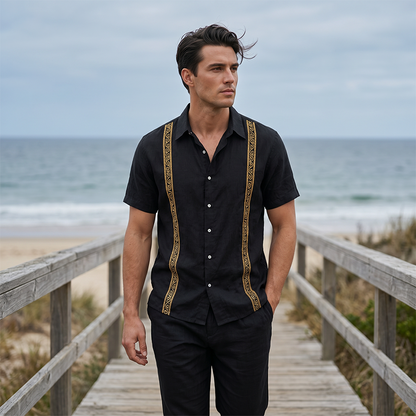 👔 LIMITED-TIME 50% OFF! ✨ Men's Breathable Shirt & Pants 2-Piece Set
