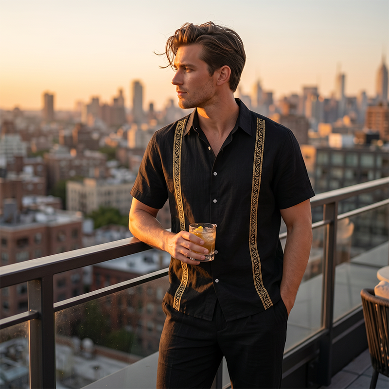 👔 LIMITED-TIME 50% OFF! ✨ Men's Breathable Shirt & Pants 2-Piece Set