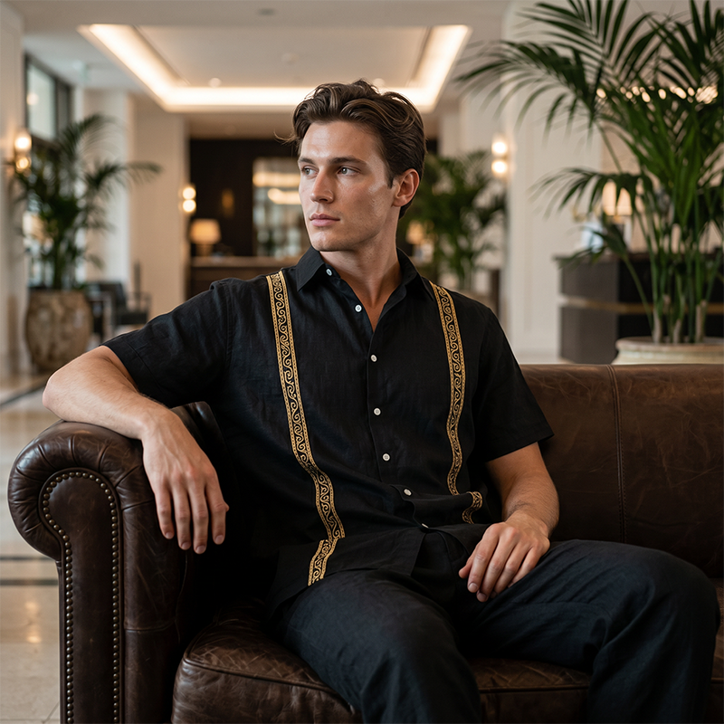 👔 LIMITED-TIME 50% OFF! ✨ Men's Breathable Shirt & Pants 2-Piece Set