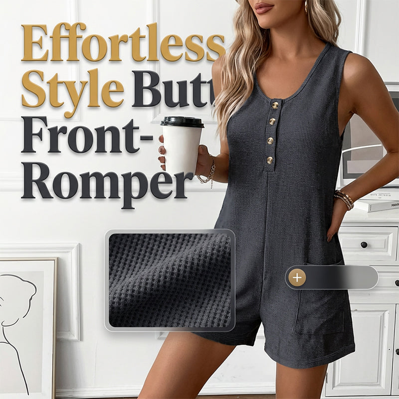 ✨ Women's Sleeveless Button-Front Romper – Chic, Breezy & Effortless Style! | Flattering Fit, Perfect for Summer 🌴☀️