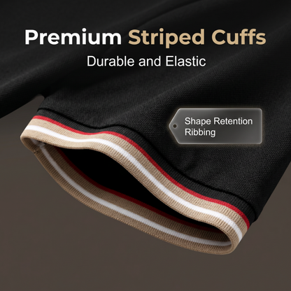 Men Fashion Contrast Lapel Quick Drying Short Sleeve T-Shirt