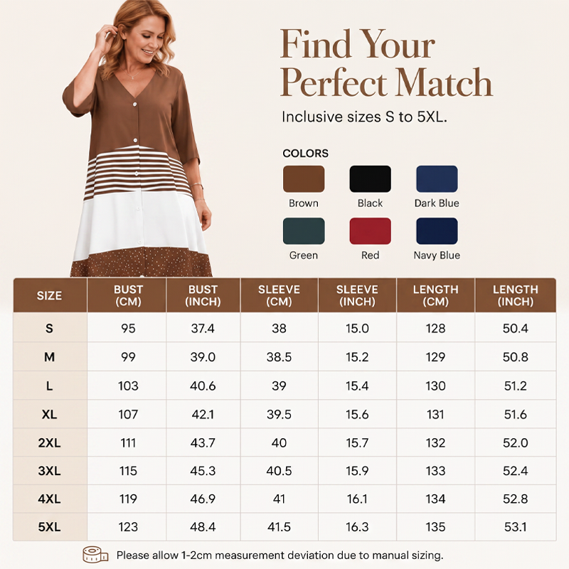 Women's Summer V-Neck Button-Up Maxi Dress