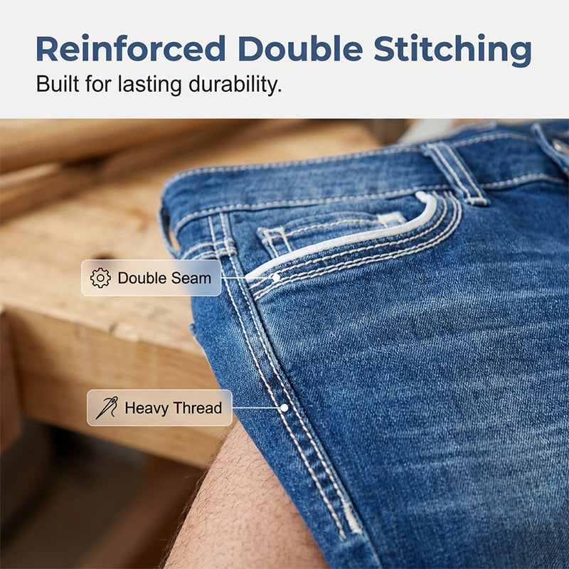 High-Stretch Double-Stitched Men's Jeans