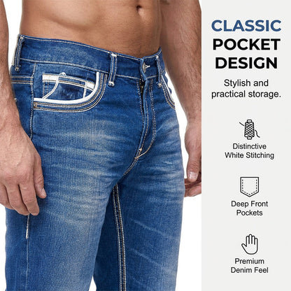 High-Stretch Double-Stitched Men's Jeans