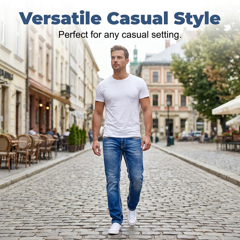High-Stretch Double-Stitched Men's Jeans