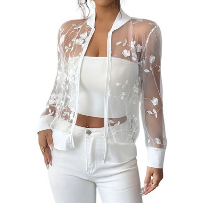 🎉 LIMITED TIME 50% OFF! 👗 Women's Summer Floral Sheer Mesh Jacket