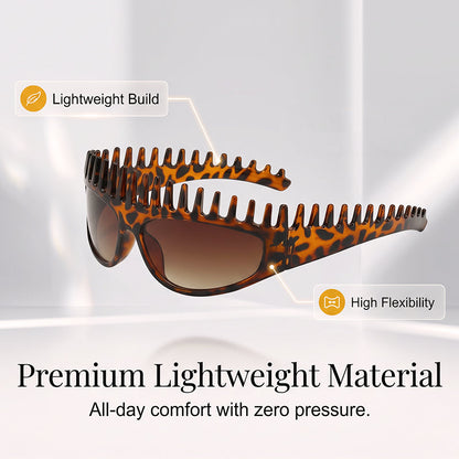 📢 LIMITED TIME 50% OFF! ⏰ Creative Comb Frame Square Sunglasses – 2-in-1 Sunglasses & Headband Design 🕶️