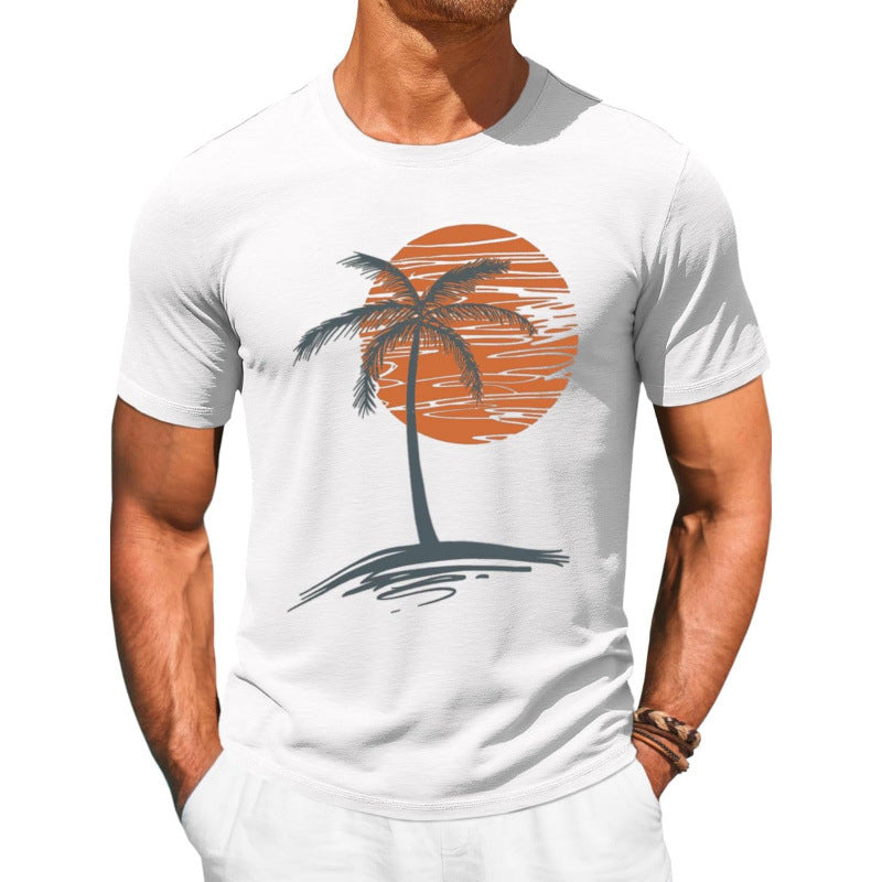 🎉 LIMITED TIME 50% OFF! 👕 Men's Casual Short Sleeve T-Shirt – Breathable Cotton Blend & Stylish Coconut Graphic 🌴