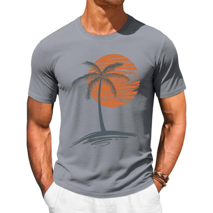 🎉 LIMITED TIME 50% OFF! 👕 Men's Casual Short Sleeve T-Shirt – Breathable Cotton Blend & Stylish Coconut Graphic 🌴