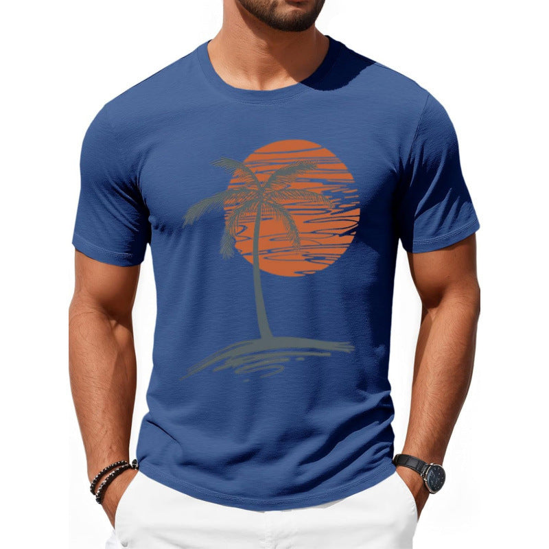 🎉 LIMITED TIME 50% OFF! 👕 Men's Casual Short Sleeve T-Shirt – Breathable Cotton Blend & Stylish Coconut Graphic 🌴
