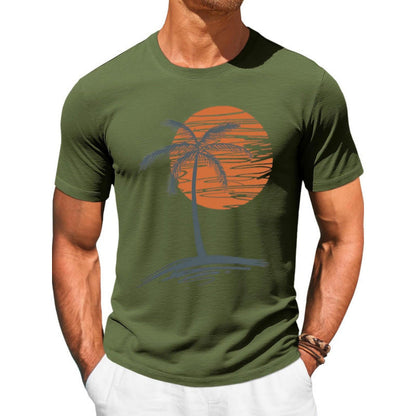 🎉 LIMITED TIME 50% OFF! 👕 Men's Casual Short Sleeve T-Shirt – Breathable Cotton Blend & Stylish Coconut Graphic 🌴