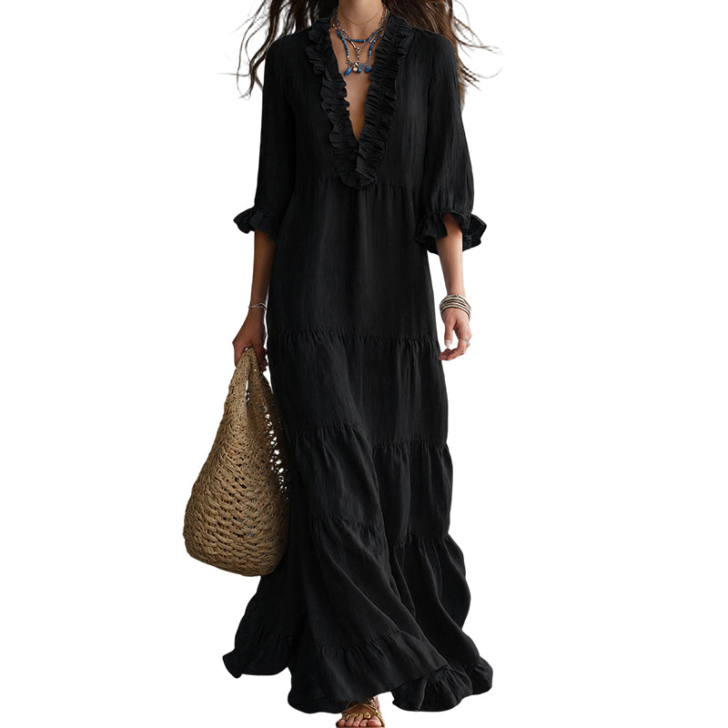 🎀 Viral Square Neck Swing Dress – Tummy-Hiding Magic ✨