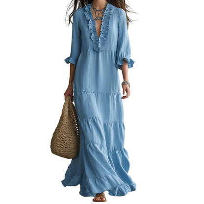 🎀 Viral Square Neck Swing Dress – Tummy-Hiding Magic ✨