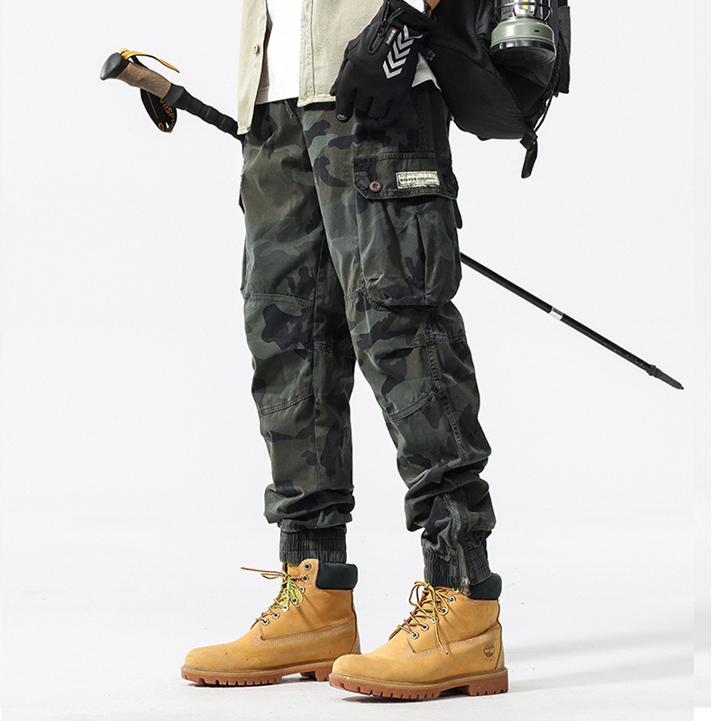Men's Camouflage Cuffed Casual Cargo Pants