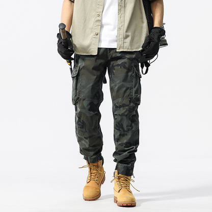 Men's Camouflage Cuffed Casual Cargo Pants