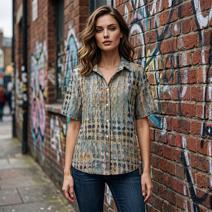 Women’s Casual Loose Fit Collared Blouse for Summer