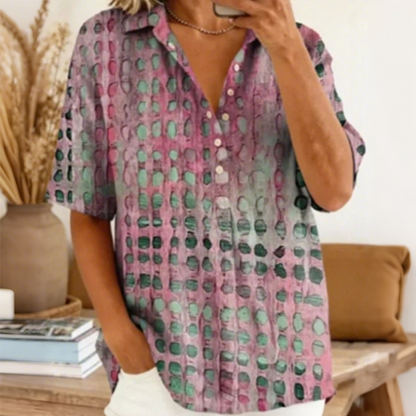 Women’s Casual Loose Fit Collared Blouse for Summer