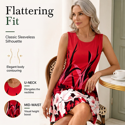 Women's Casual Sleeveless Floral Print Tank Dress