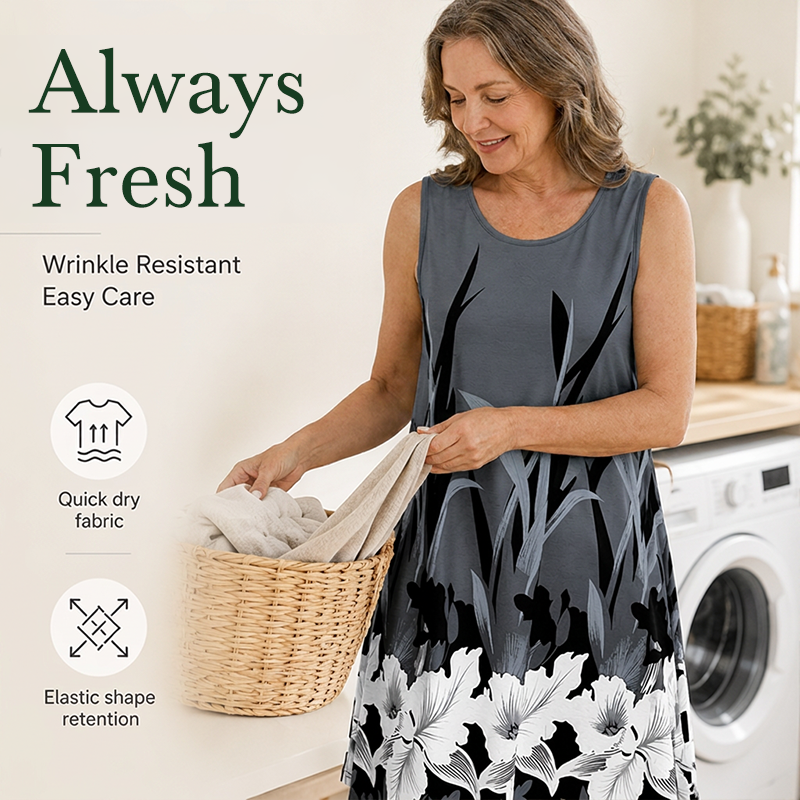 Women's Casual Sleeveless Floral Print Tank Dress