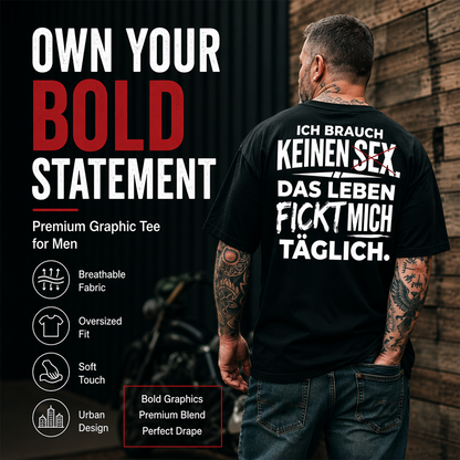 🧥 Men's Funny German Slogan T-Shirt — Sarcastic Quote Tee with Witty Text Design