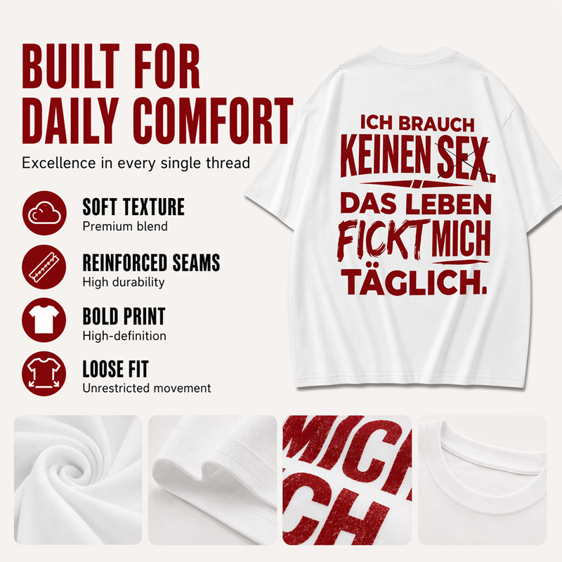 🧥 Men's Funny German Slogan T-Shirt — Sarcastic Quote Tee with Witty Text Design