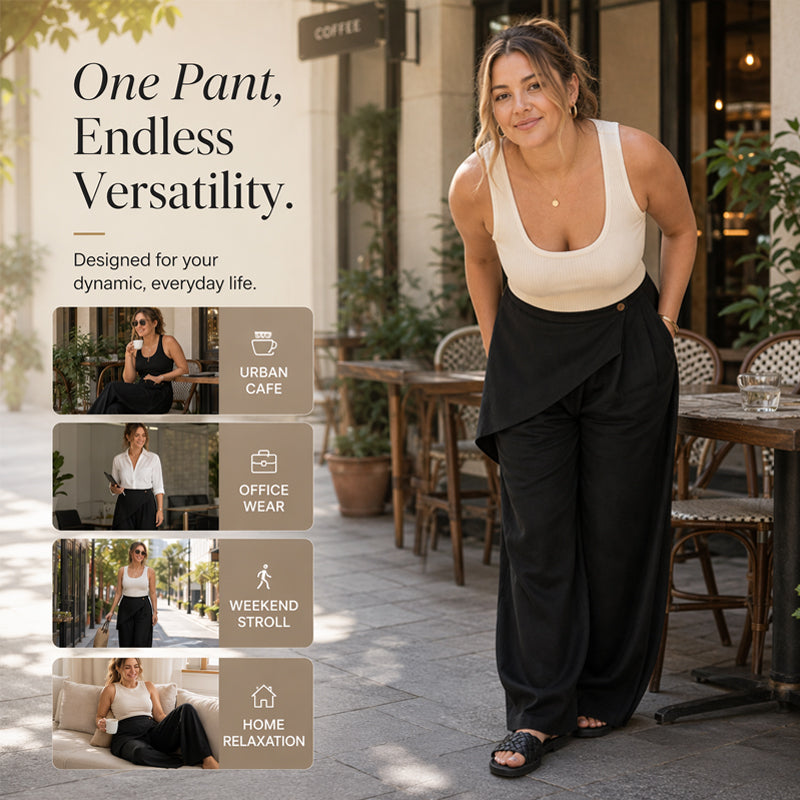 Women's Irregular Wrap Wide-Leg Pants