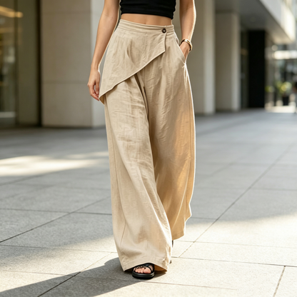 Women's Irregular Wrap Wide-Leg Pants