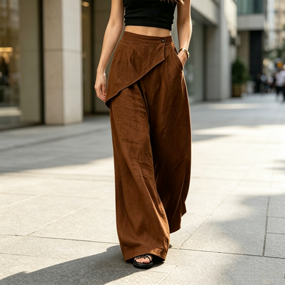 Women's Irregular Wrap Wide-Leg Pants