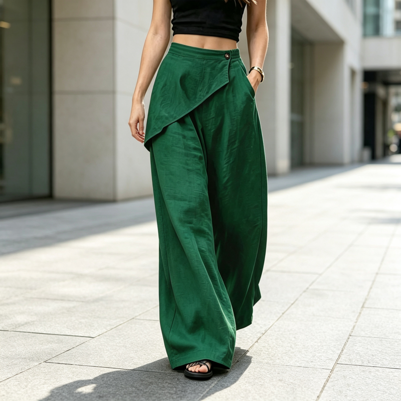 Women's Irregular Wrap Wide-Leg Pants