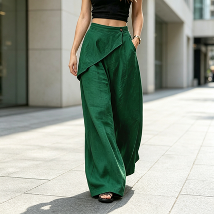 Women's Irregular Wrap Wide-Leg Pants