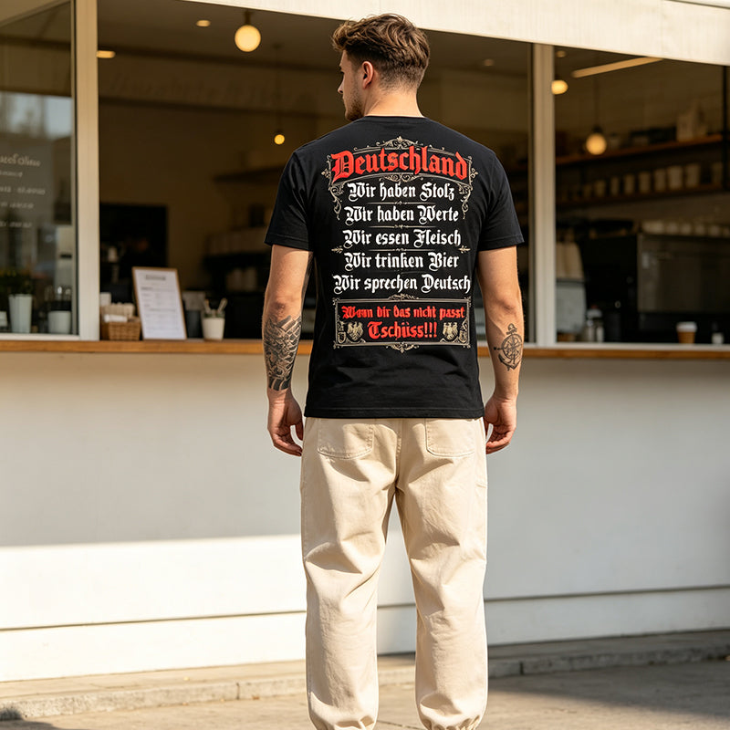 🎉 2026 Sale — Over 21,000 Sold! 💞⏰Deutschland Heritage Printed Short Sleeve Crew Neck T-Shirt for Men