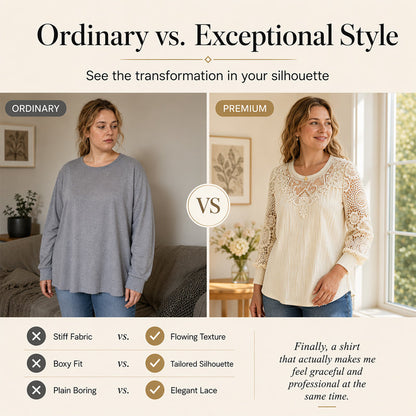 Lightweight Lace Patchwork Top – Soft Drape & Feminine Detail for Everyday Chic